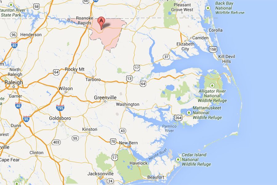 Northampton County, North Carolina (Map courtesy of Google Maps)